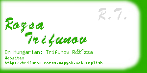 rozsa trifunov business card